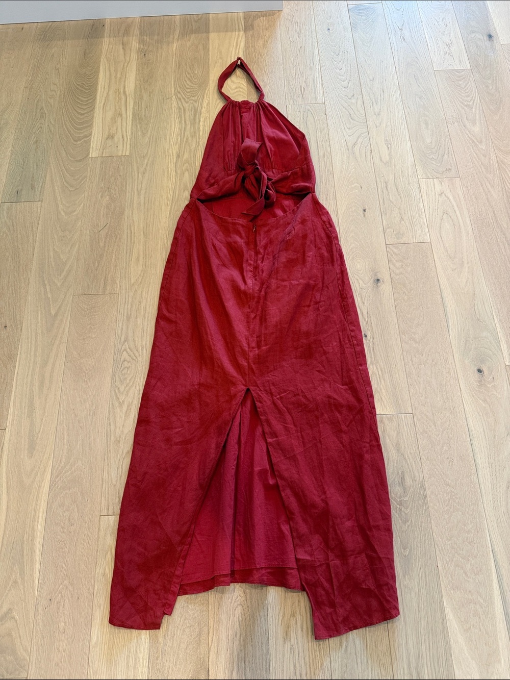 Banana Republic Halter Open Back Linen Maxi Dress Italian Parisian Euro Summer - Picture 8 of 8